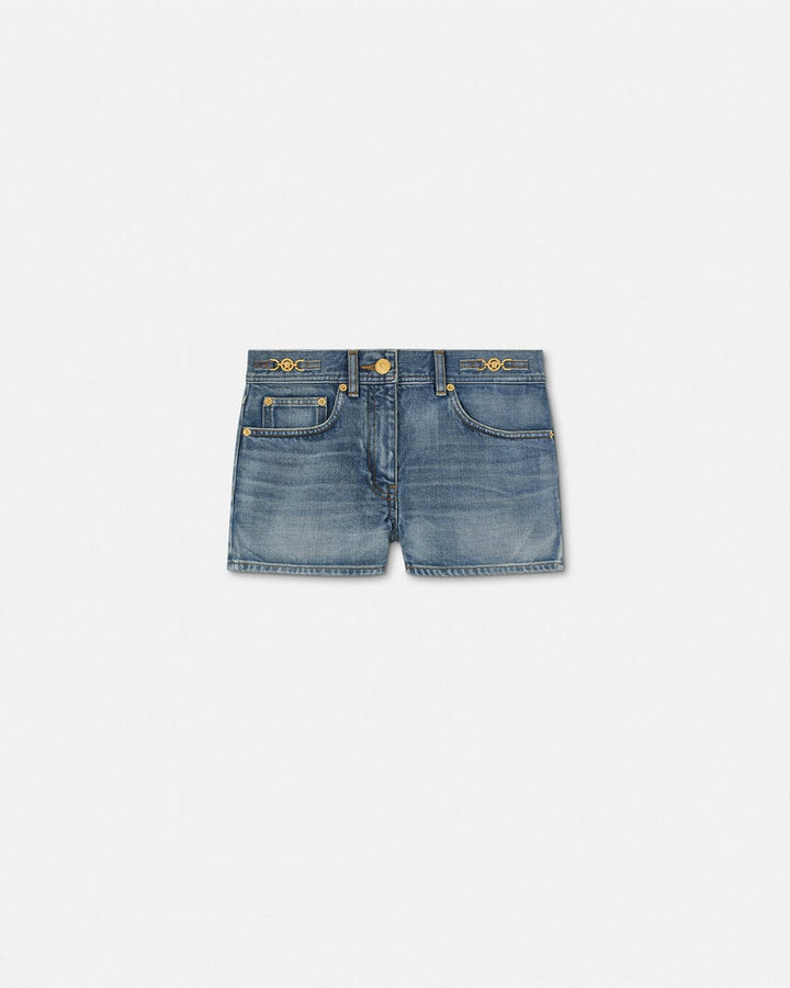 VERSACE MADE IN JAPAN LOW-WAIST DENIM SHORTS