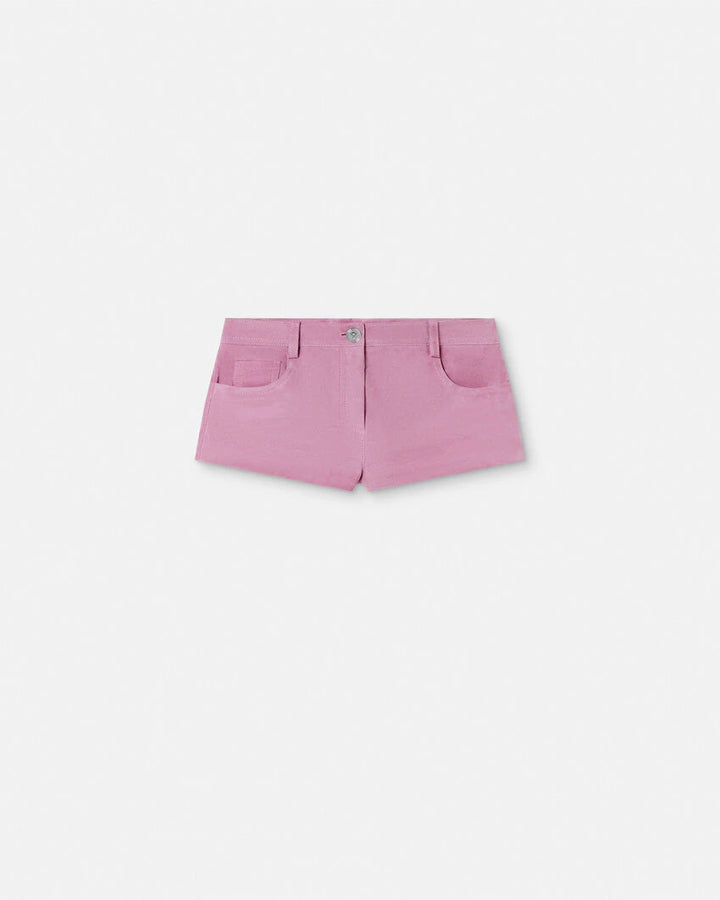 VERSACE SUEDE MINI SHORTS