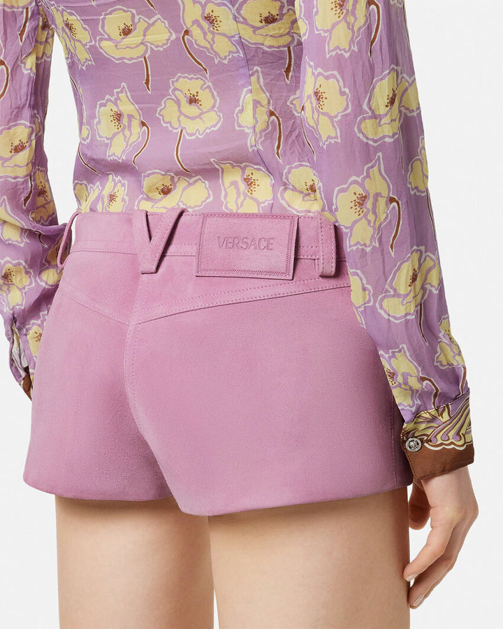 VERSACE SUEDE MINI SHORTS