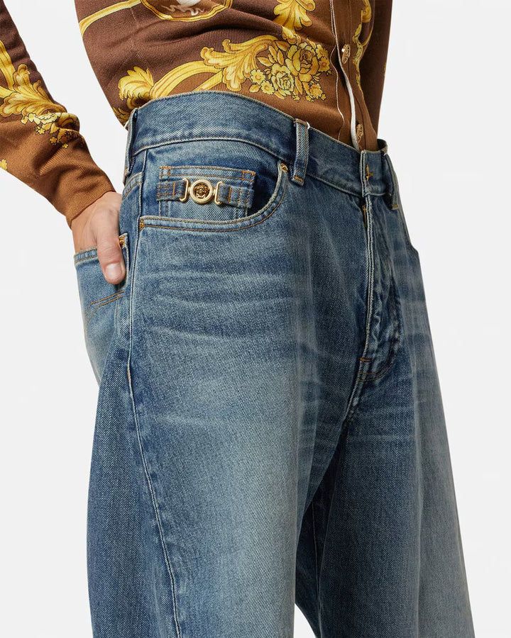VERSACE Made in Japan Baggy Twisted Jeans