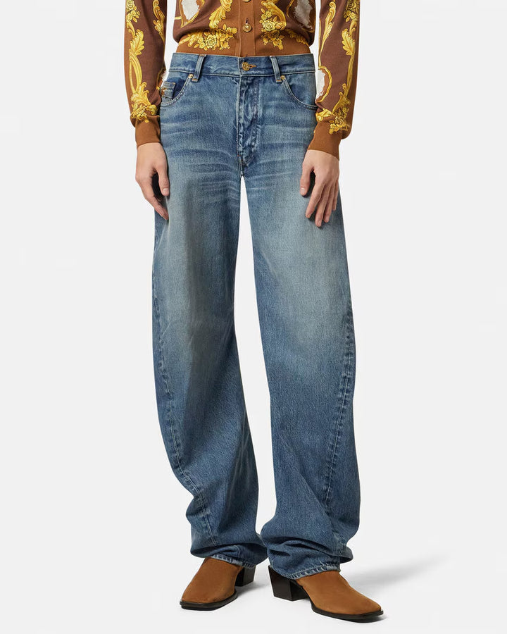 VERSACE Made in Japan Baggy Twisted Jeans