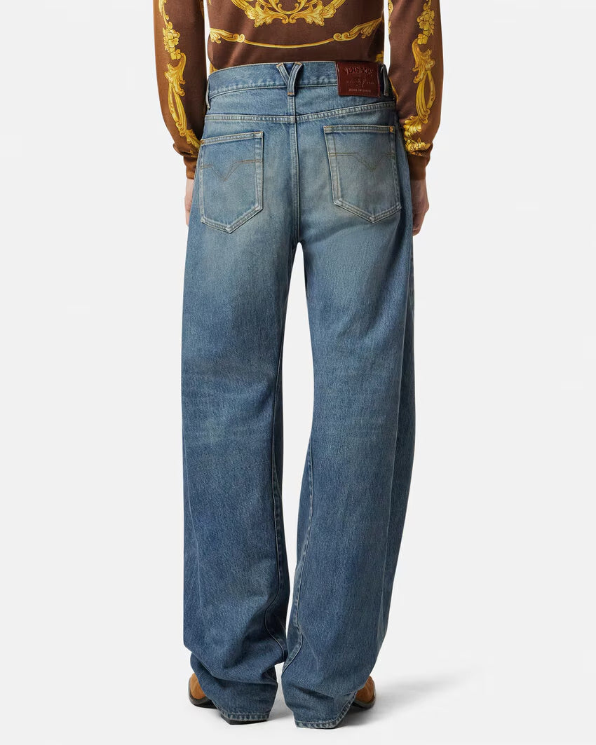 VERSACE Made in Japan Baggy Twisted Jeans