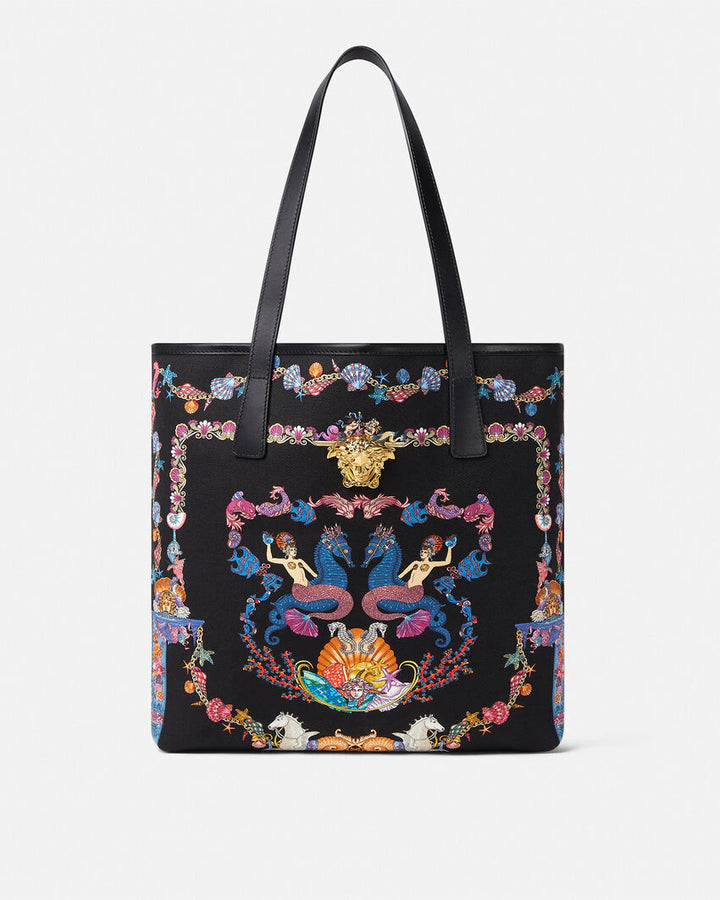 VERSACE CORAL THEATRE LA MEDUSA CANVAS TOTE BAG