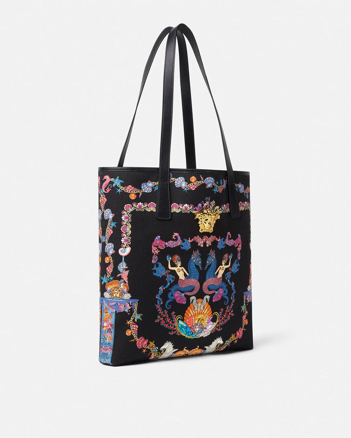 VERSACE CORAL THEATRE LA MEDUSA CANVAS TOTE BAG