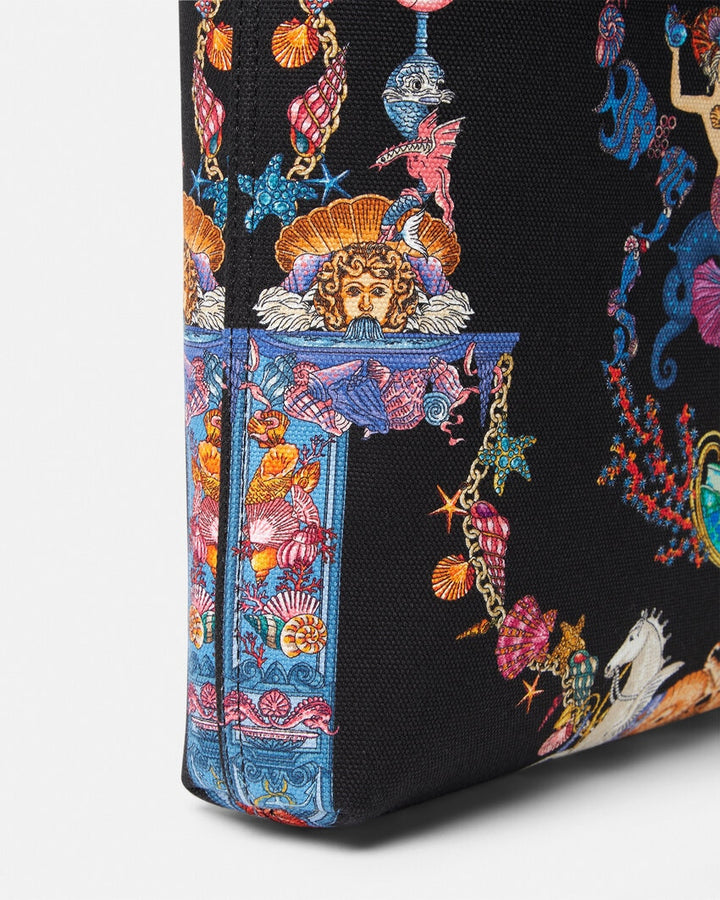 VERSACE CORAL THEATRE LA MEDUSA CANVAS TOTE BAG