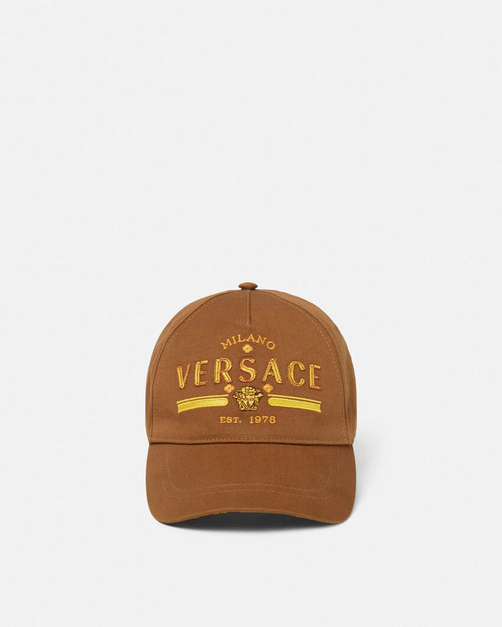 VERSACE EMBROIDERED LOGO BASEBALL CAP