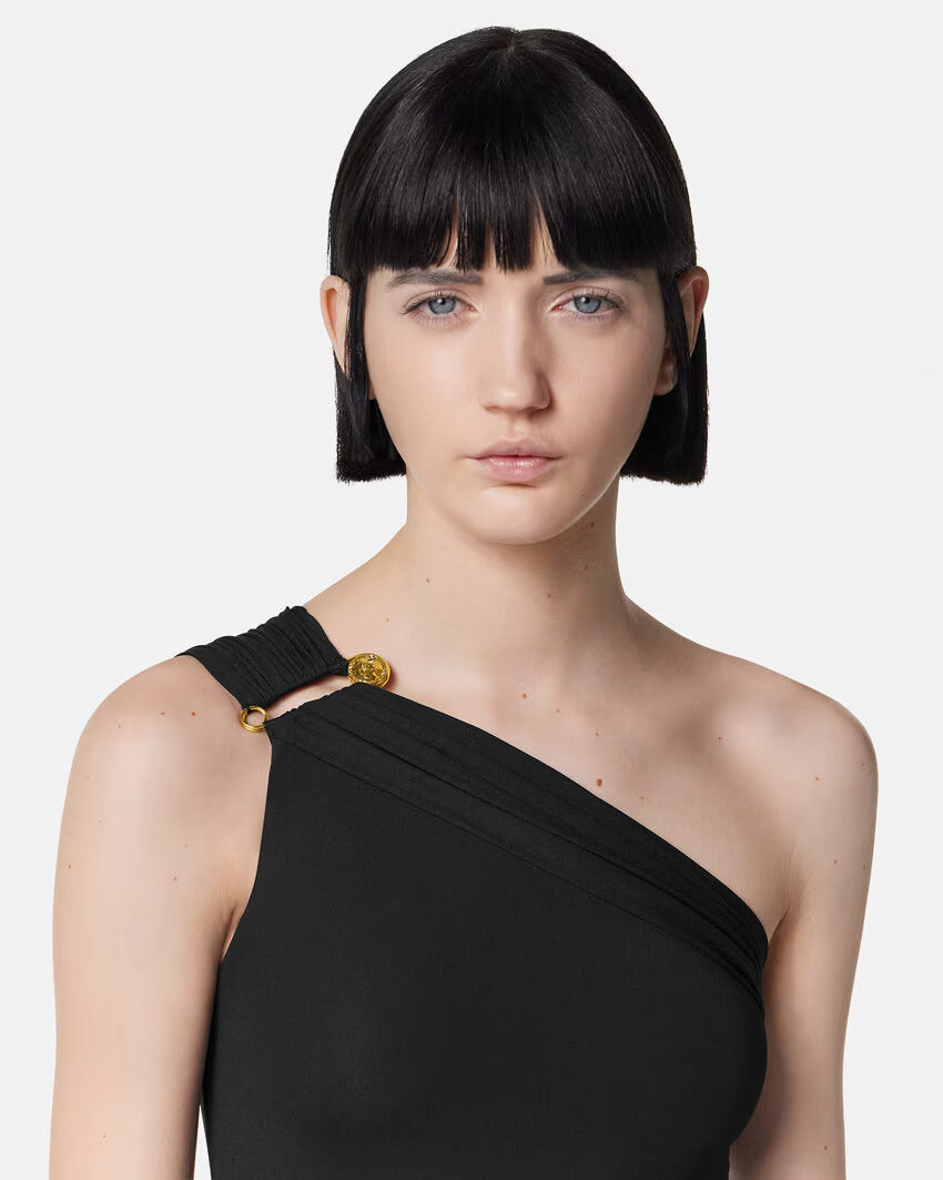 VERSACE Safety Pin Gathered One-Piece Swimsuit