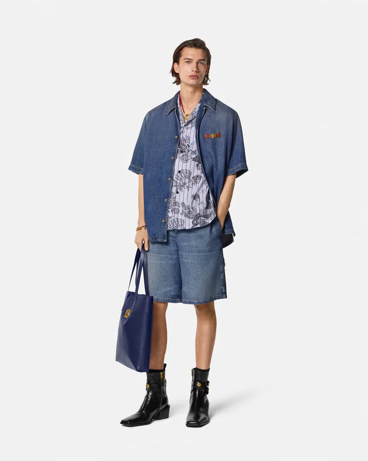 VERSACE Medusa Biggie Denim Shorts