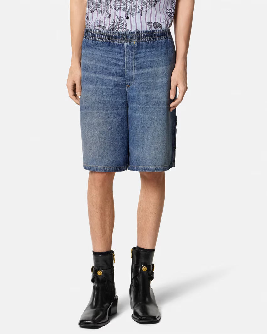 VERSACE Medusa Biggie Denim Shorts