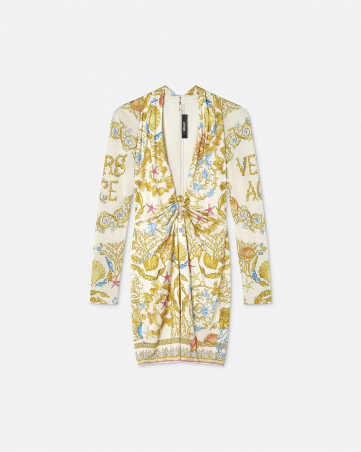 VERSACE SAFETY PIN UNDERWATER BAROCCO MINI DRESS