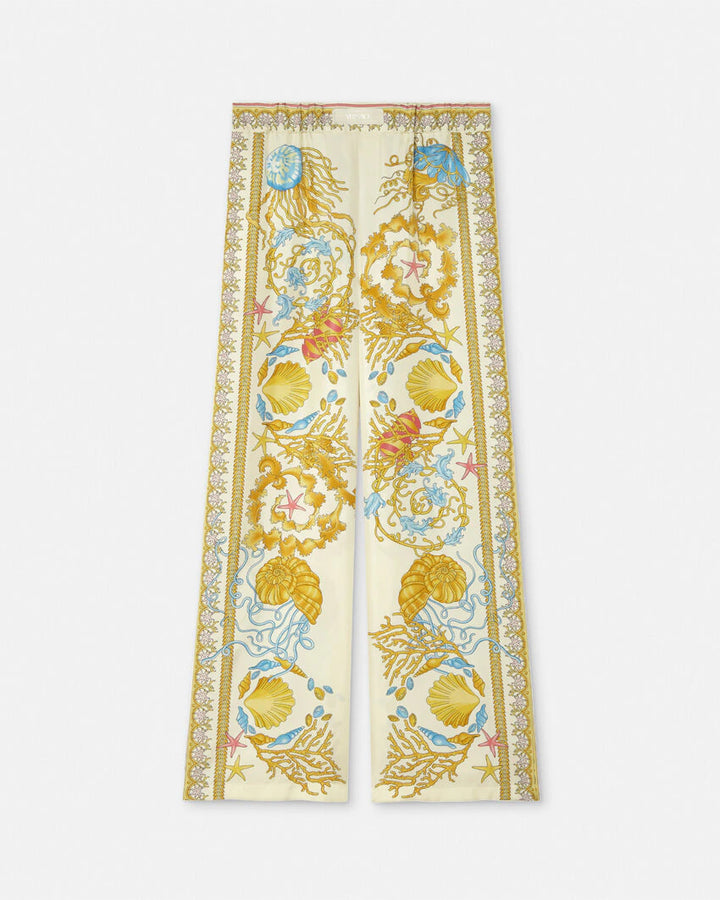 VERSACE UNDERWATER BAROCCO SILK PANTS