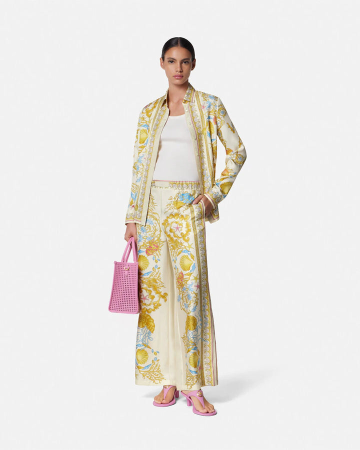 VERSACE UNDERWATER BAROCCO SILK PANTS