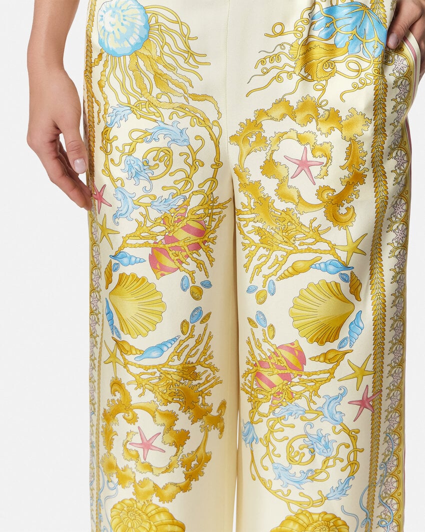 VERSACE UNDERWATER BAROCCO SILK PANTS