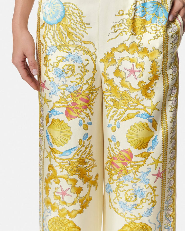 VERSACE UNDERWATER BAROCCO SILK PANTS