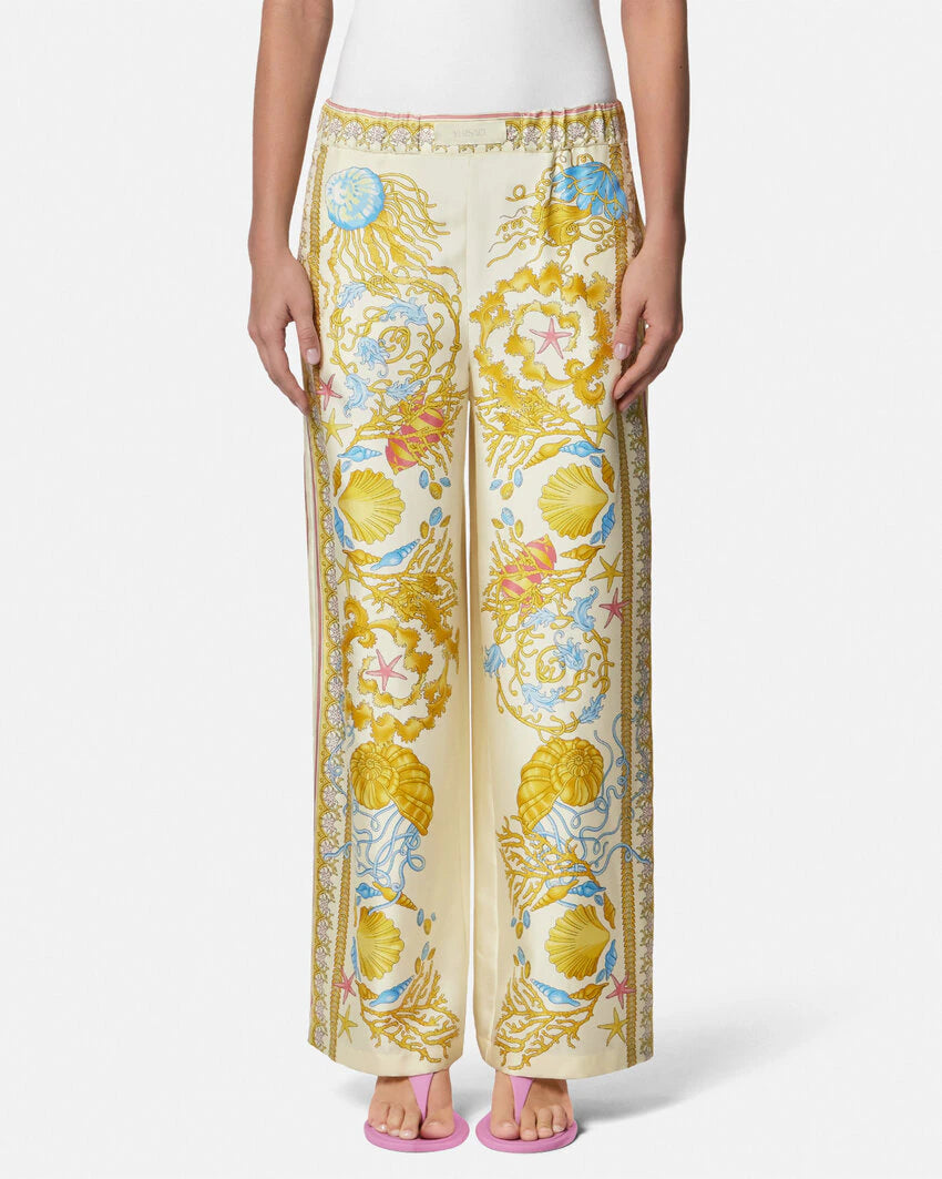 VERSACE UNDERWATER BAROCCO SILK PANTS