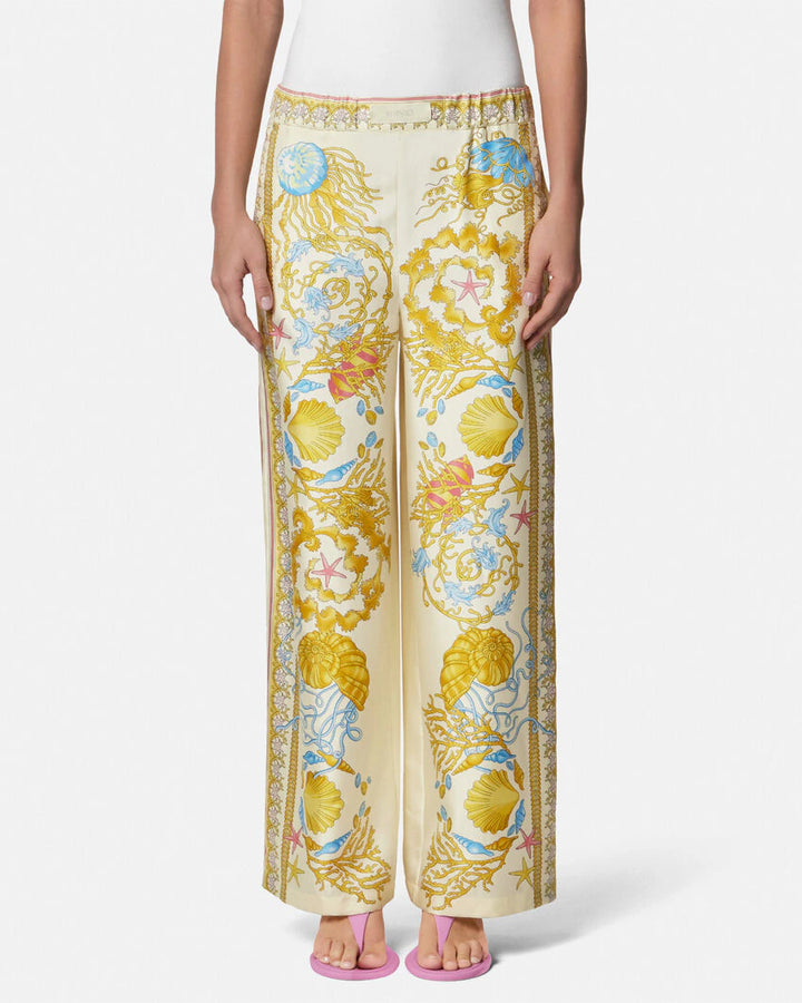 VERSACE UNDERWATER BAROCCO SILK PANTS