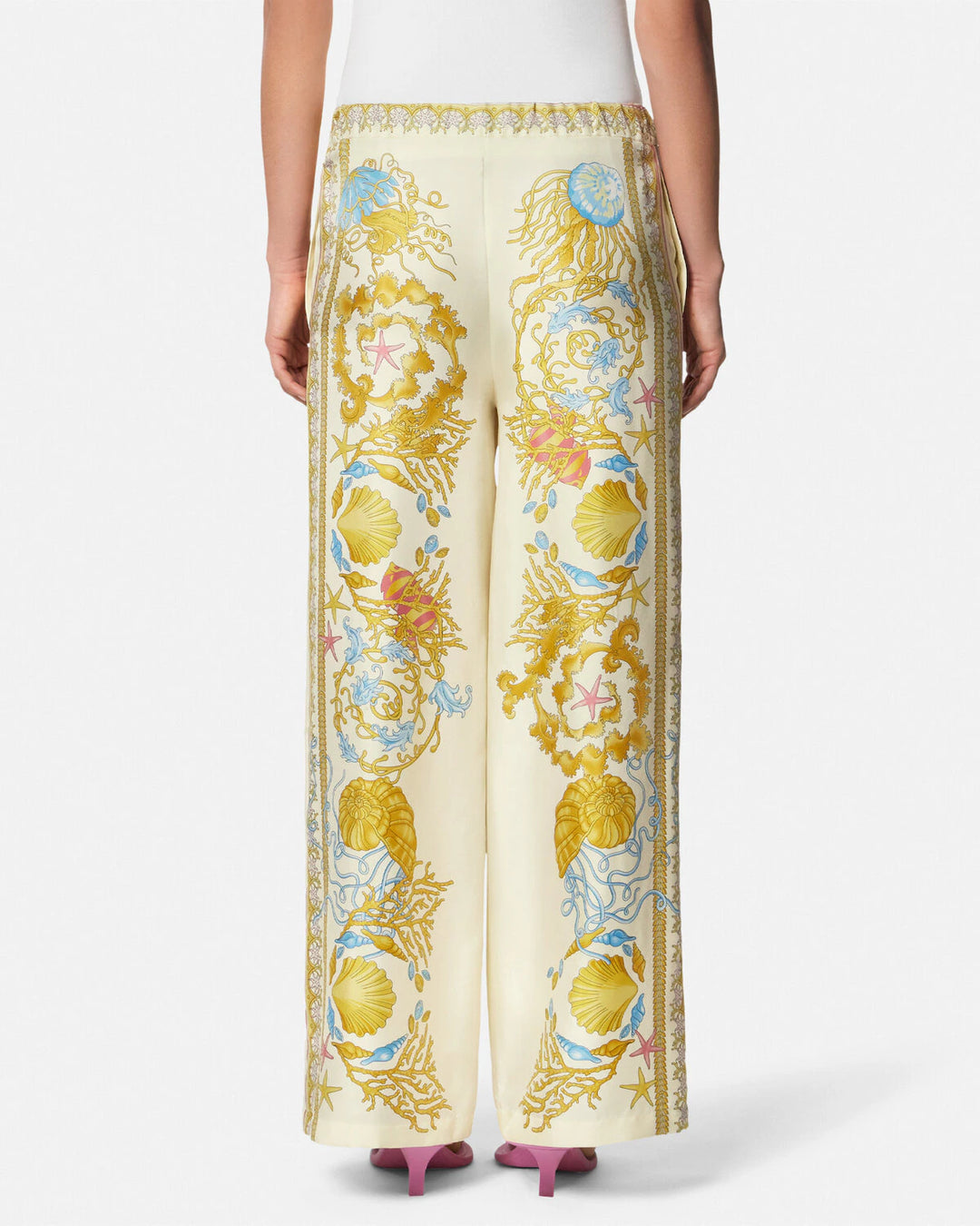 VERSACE UNDERWATER BAROCCO SILK PANTS