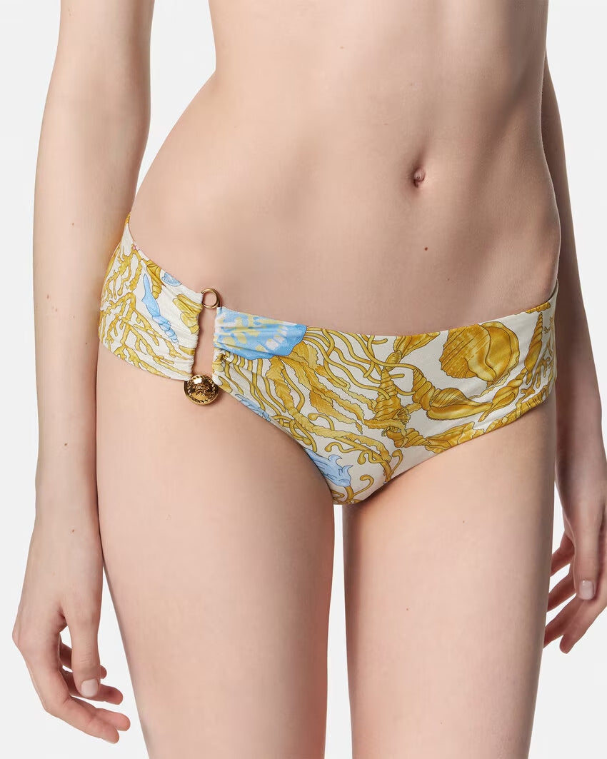 VERSACE Underwater Barocco Metallic Bikini Bottoms
