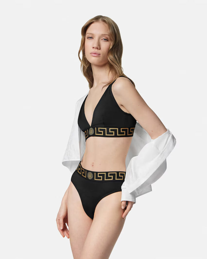 VERSACE Greca Border Bikini Top
