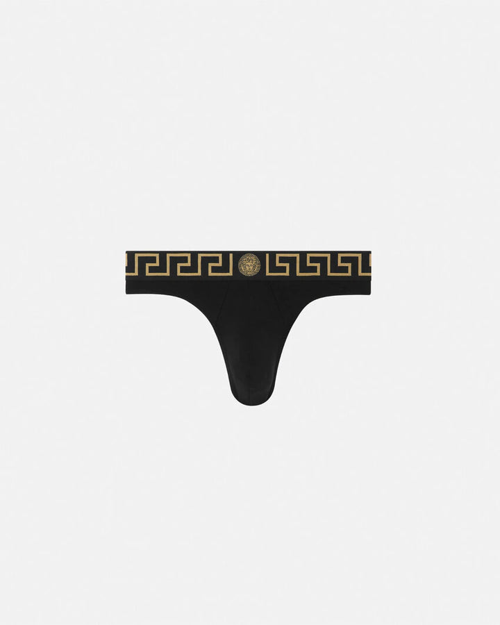 VERSACE GRECA BORDER THONG