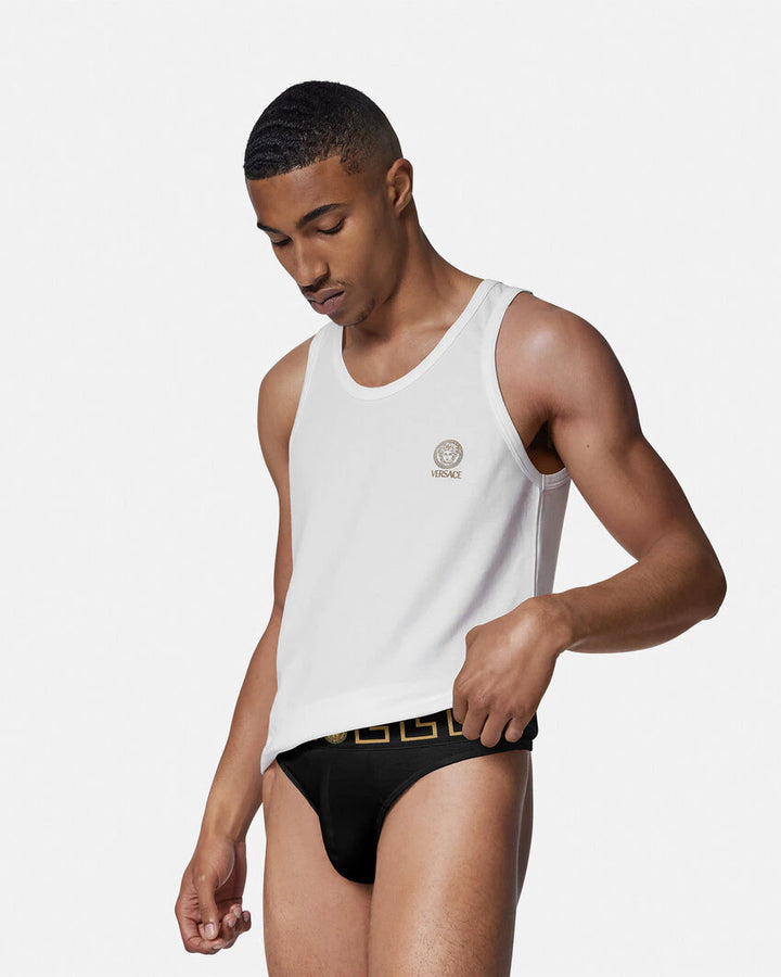 VERSACE GRECA BORDER THONG