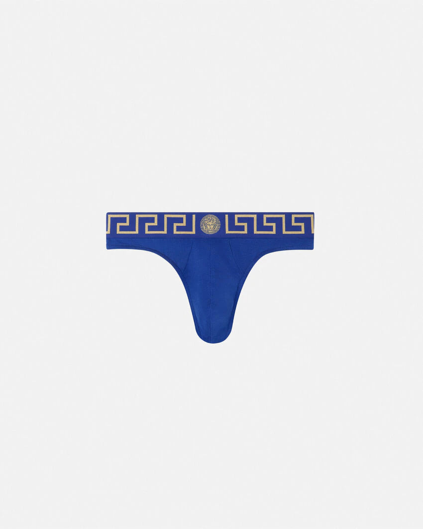 VERSACE GRECA BORDER THONG