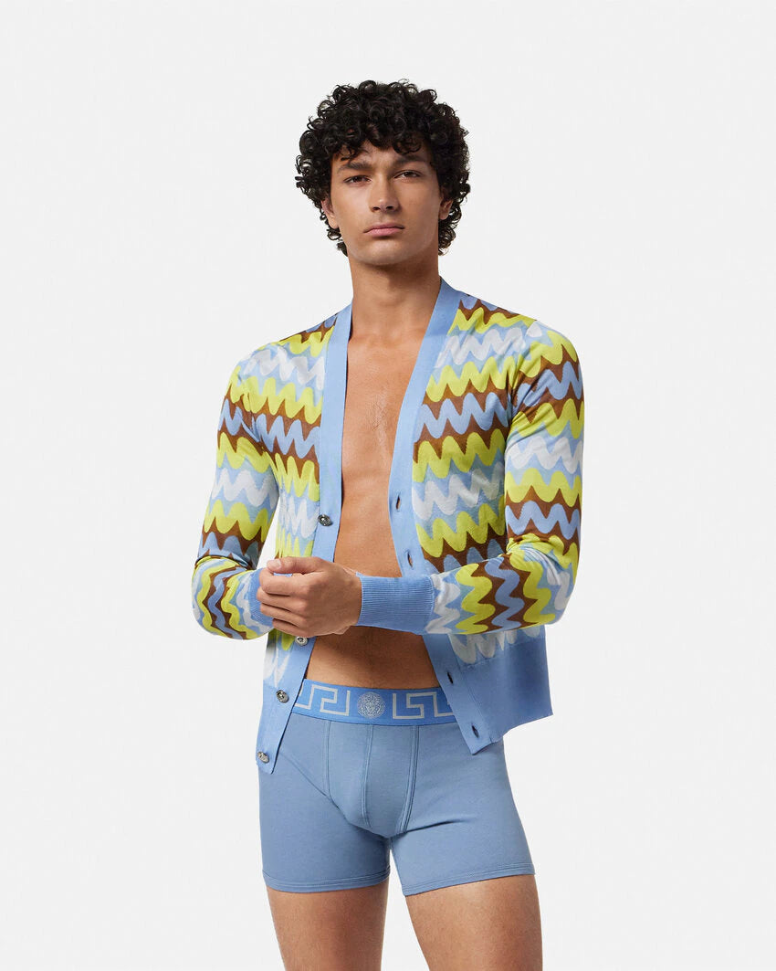 VERSACE GRECA BORDER LONG TRUNKS