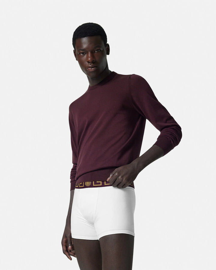 VERSACE GRECA BORDER LONG TRUNKS