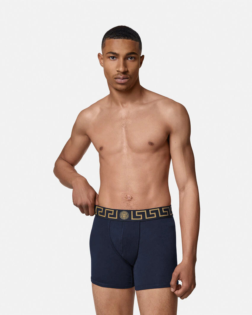 VERSACE GRECA BORDER LONG TRUNKS
