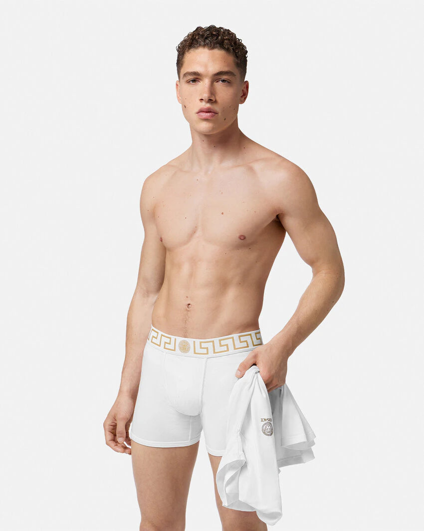 VERSACE GRECA BORDER LONG TRUNKS
