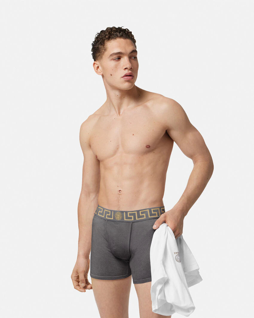 VERSACE GRECA BORDER LONG TRUNKS