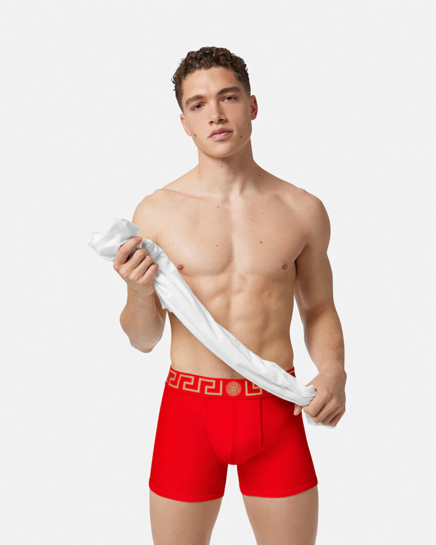 VERSACE GRECA BORDER LONG TRUNKS