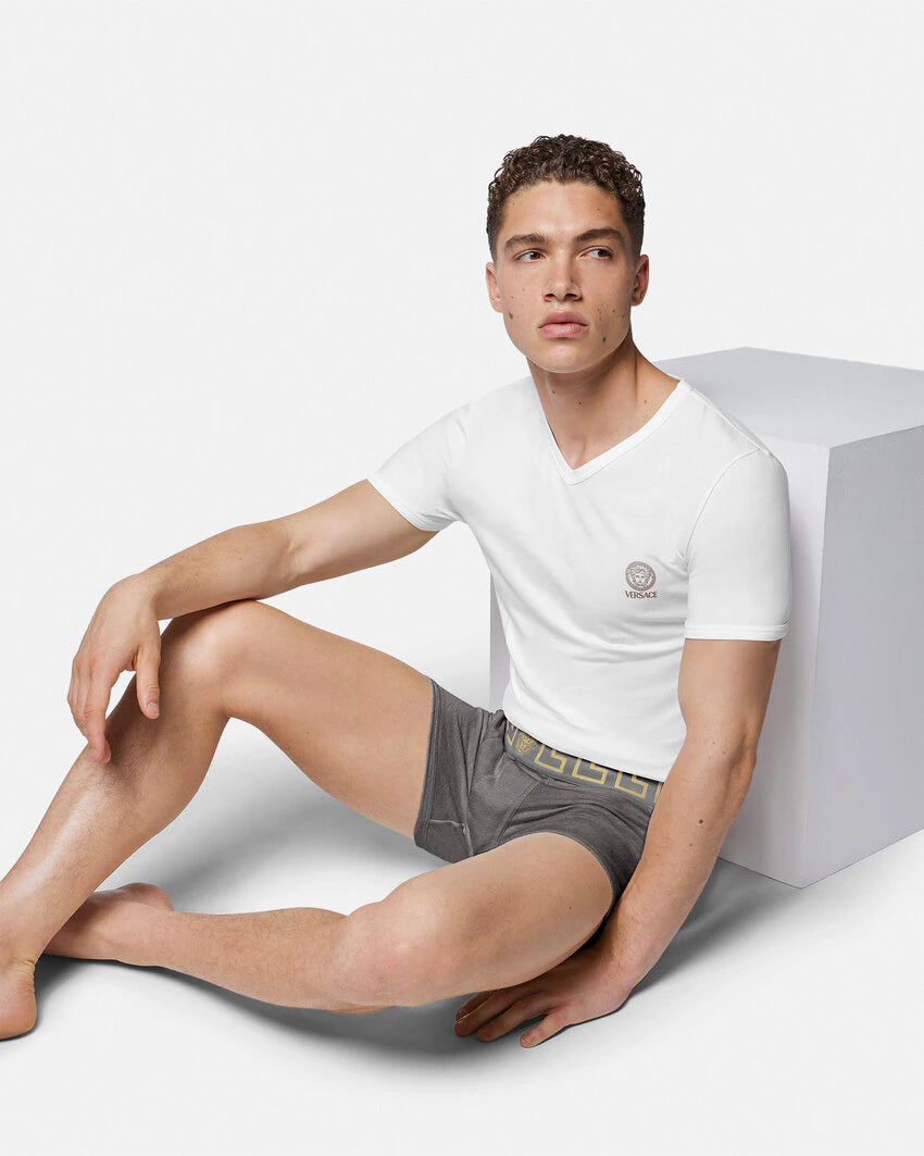 VERSACE GRECA BORDER LONG TRUNKS 2-PACK