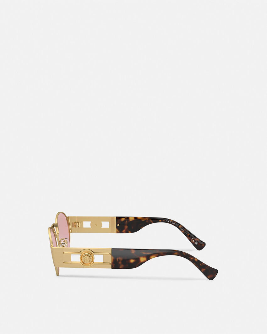 VERSACE MEDUSA DECO OVAL SUNGLASSES