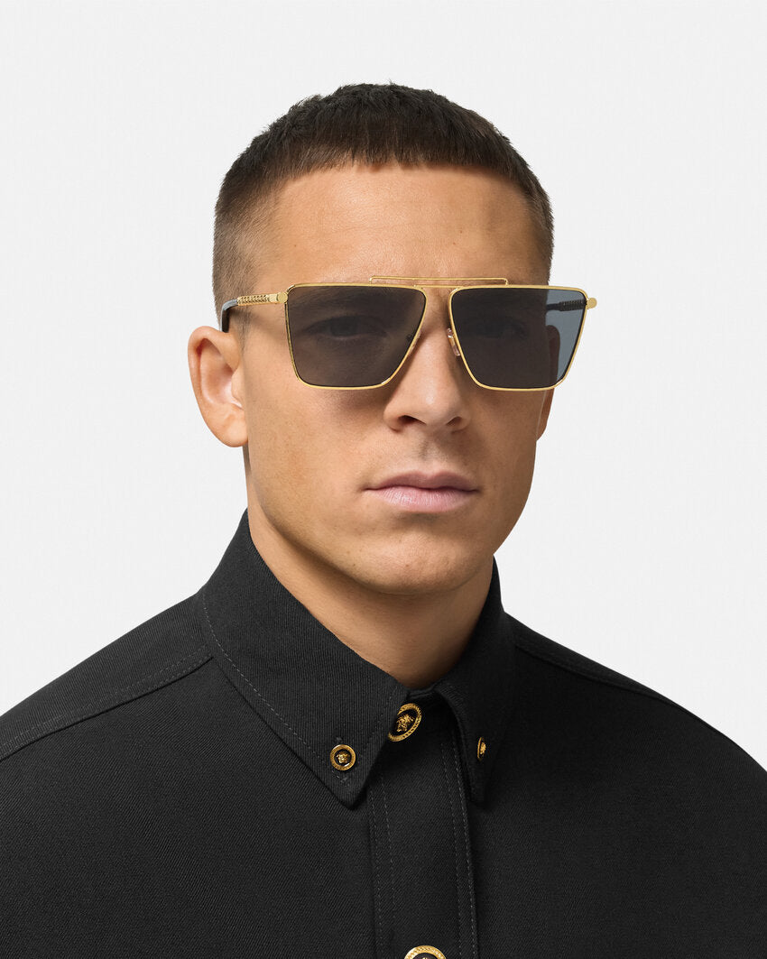 VERSACE TUBULAR GRECA SUNGLASSES