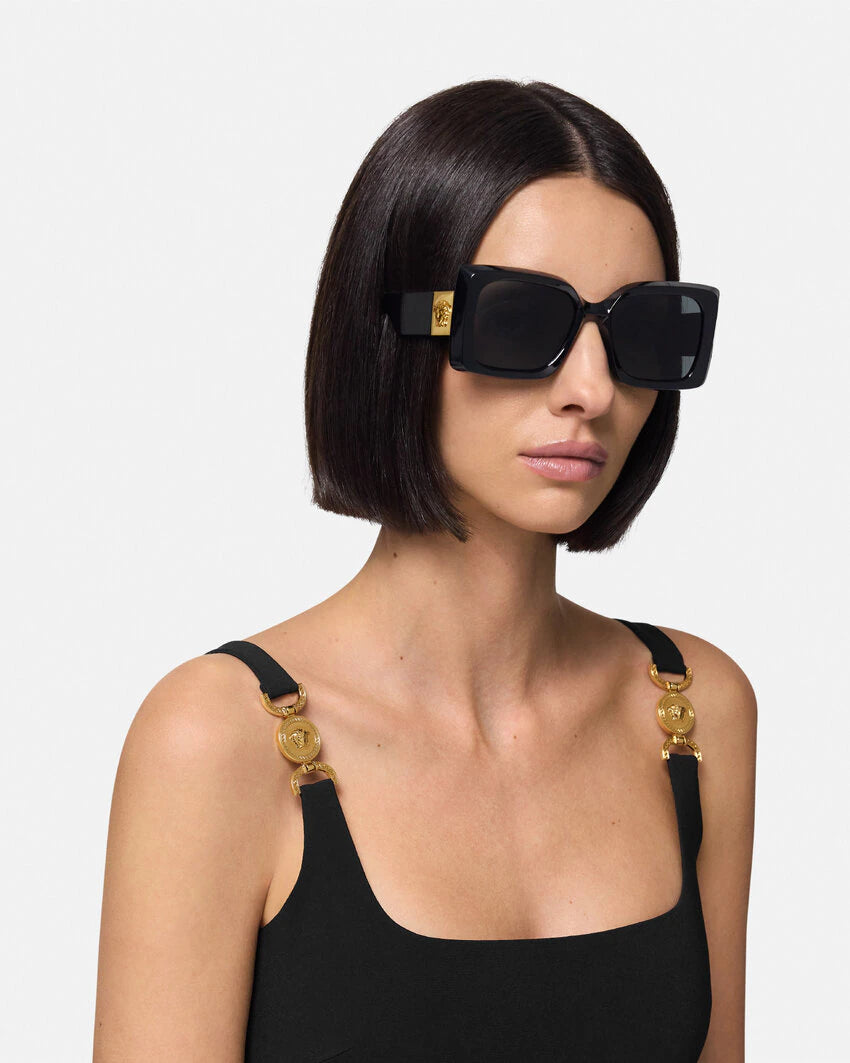 VERSACE MEDUSA PLAQUE MAXI SUNGLASSES