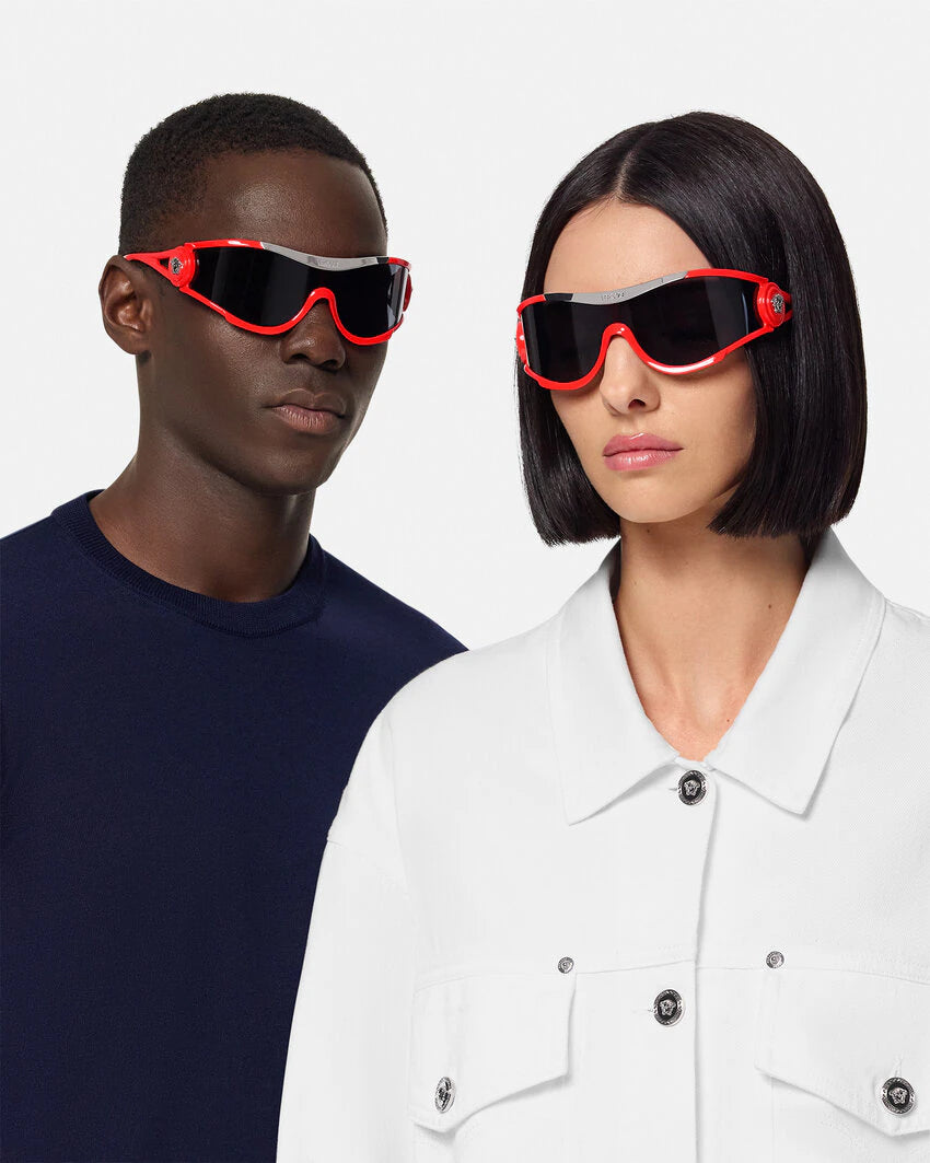 VERSACE MEDUSA MEDALLION SHIELD SUNGLASSES