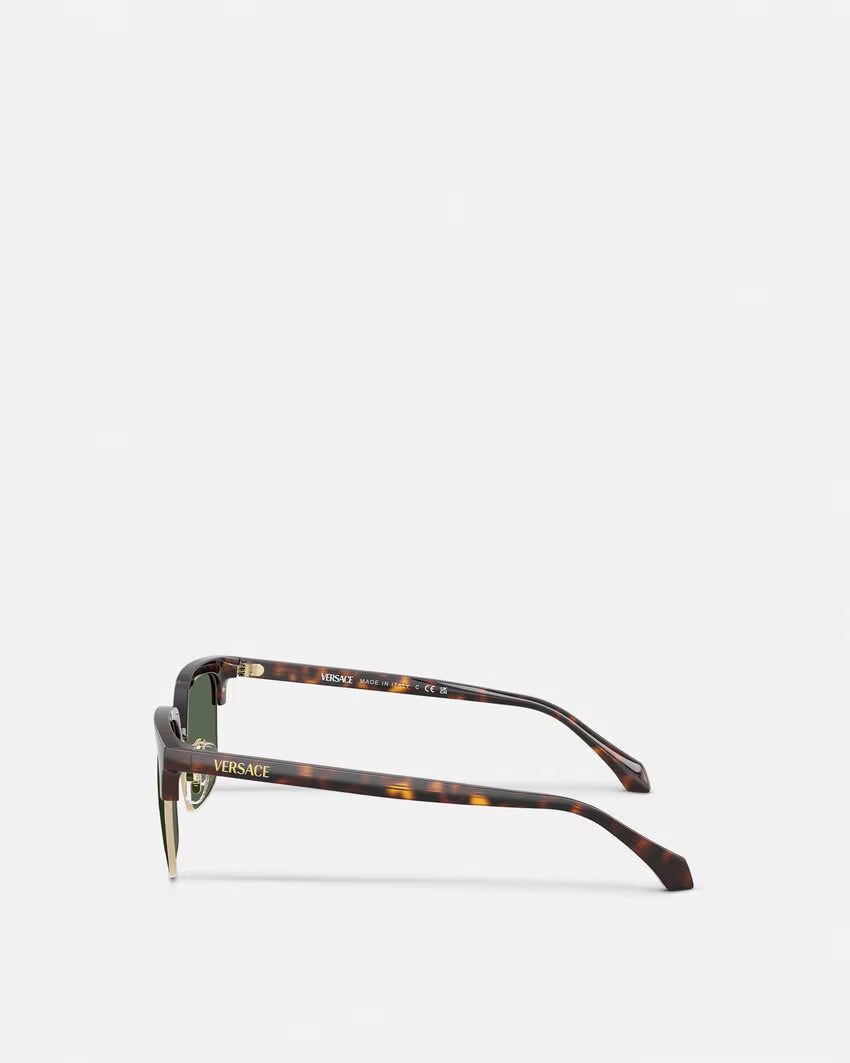 VERSACE Signature Low-Bridge Squared Sunglasses