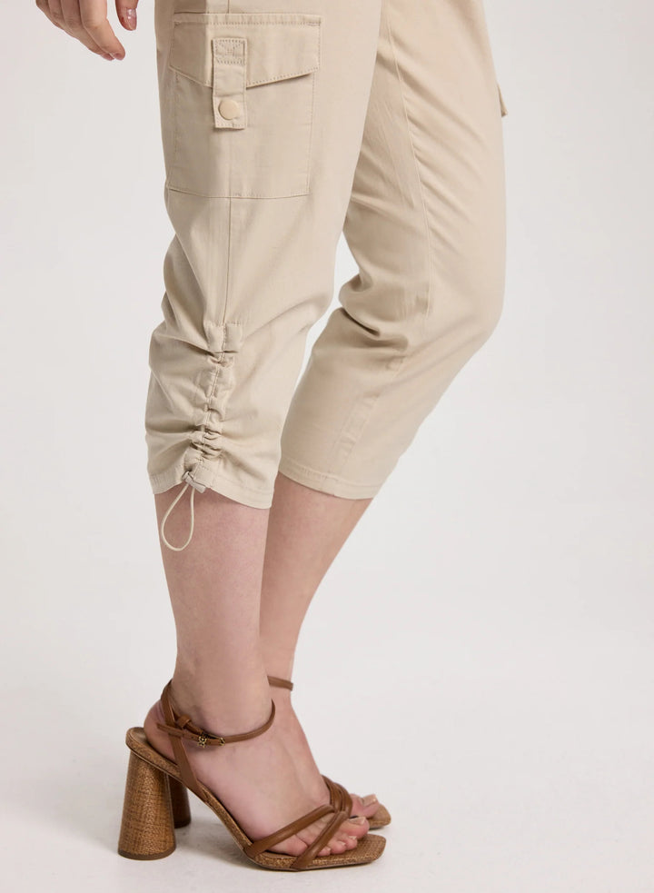 LAURA Cropped Drawstring Hem Cargo Pants