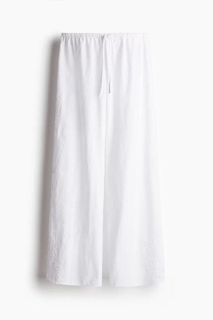 H&M Embroidered Pajama Pants