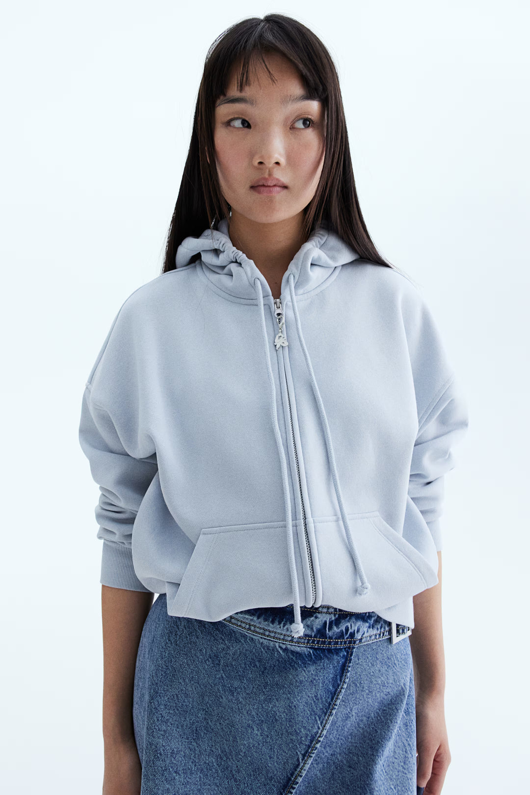 H&M Oversized Hooded Jacket with Motif