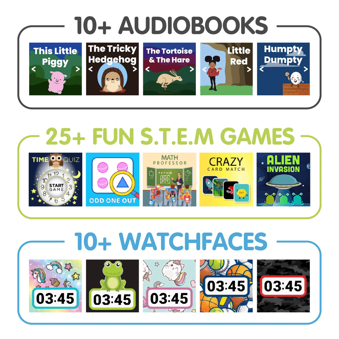 iTech Junior Kids iTech Jr Frog Smartwatch with on Ear Light up Boys Bluetooth Headphones