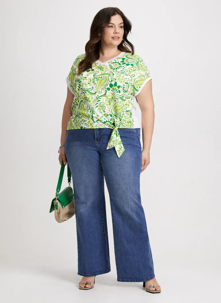 LAURA Tie Detail Drop-Shoulder Top