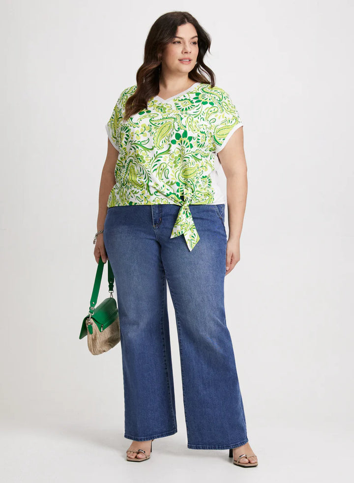 LAURA Tie Detail Drop-Shoulder Top