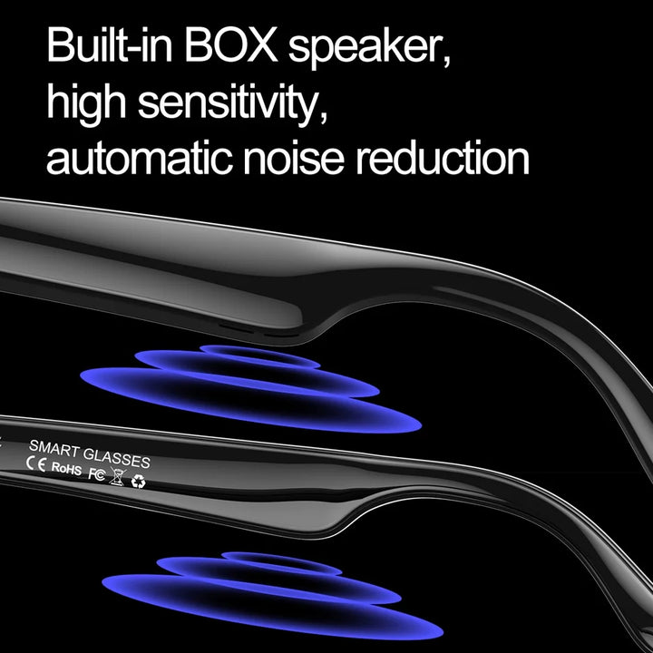 Mingdaln Wireless Bluetooth Glasses for Men and Women, Smart Glasses with Open-Ear Voice Control & Calling, Anti-Blue Light, AI Assistant & Translation for Traveling and Driving