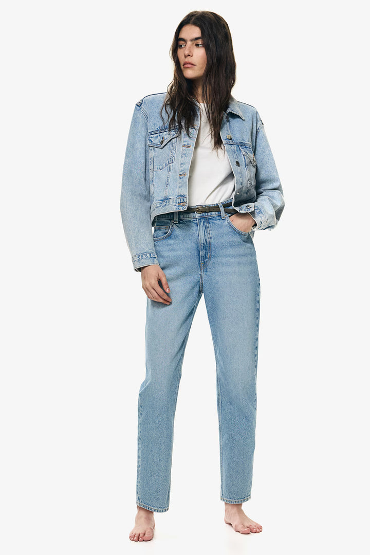 H&M High Rise Slim Leg Mom Jeans