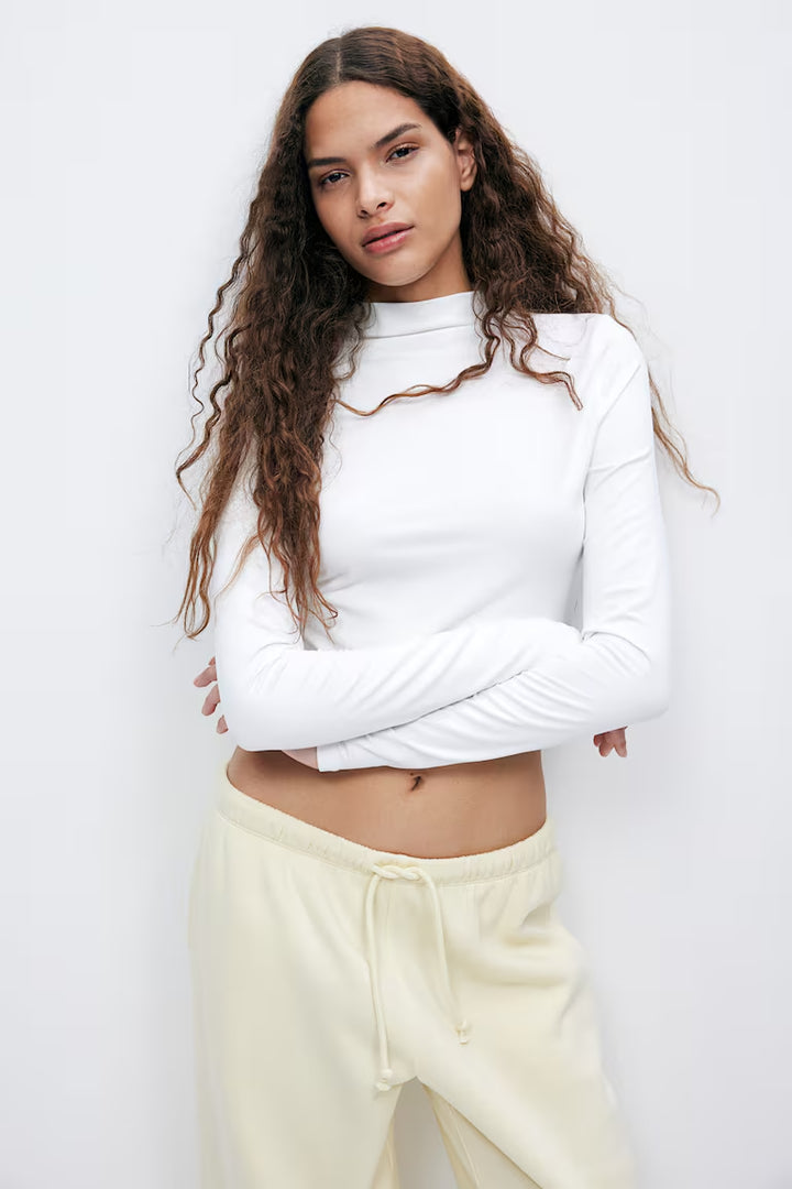 H&M MOCK TURTLENECK TOP