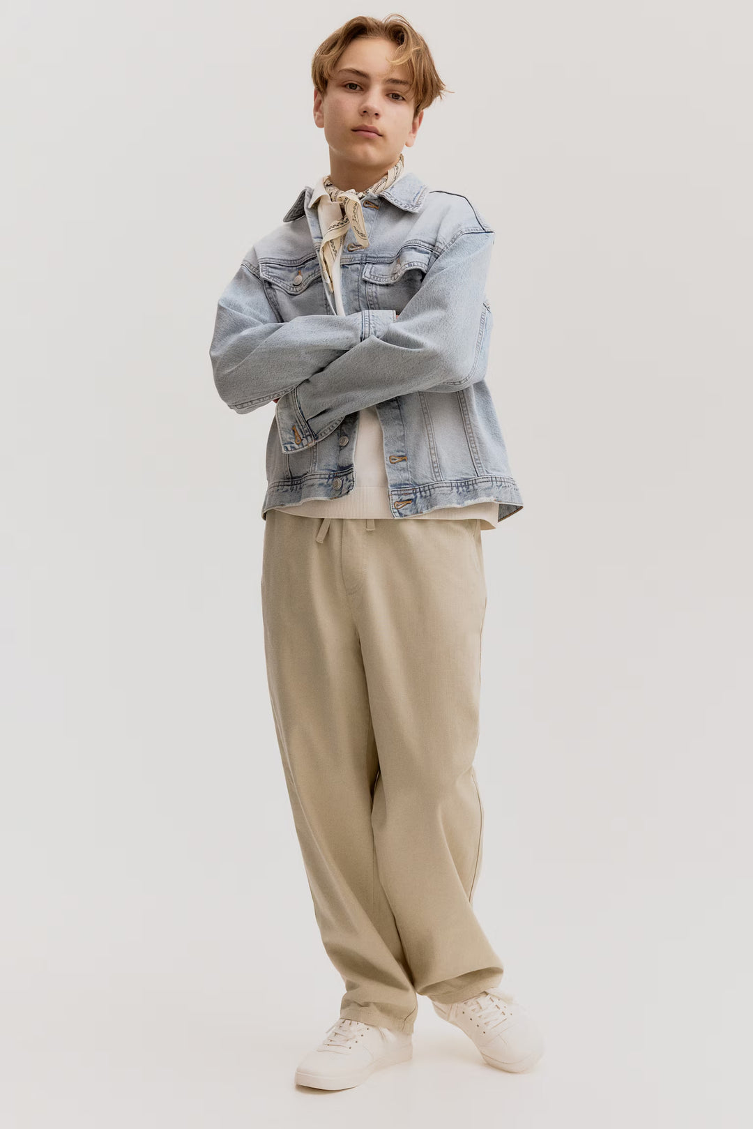 H&M Loose-Fit Cotton Twill Pants