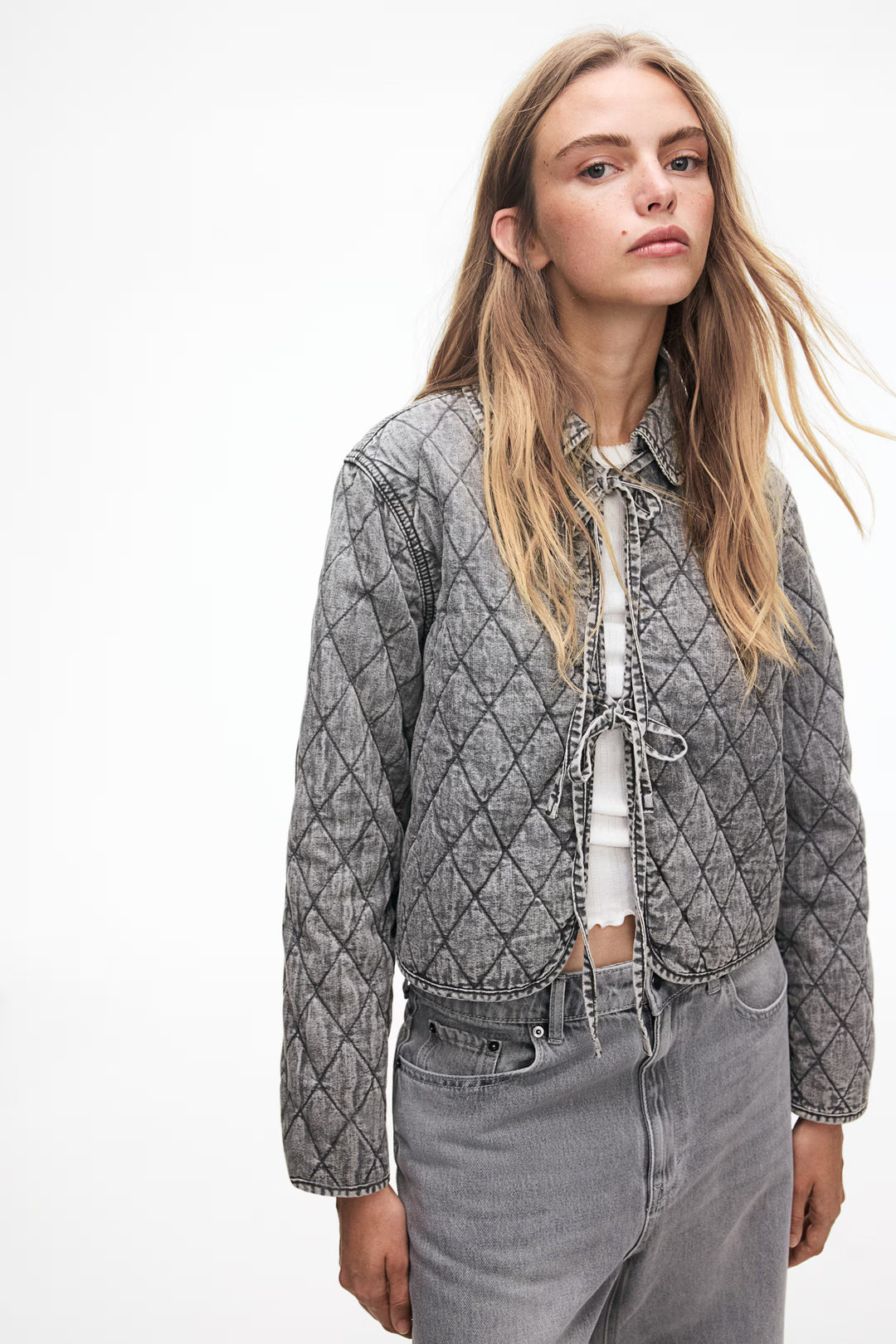 H&M Quilted Denim Jacket