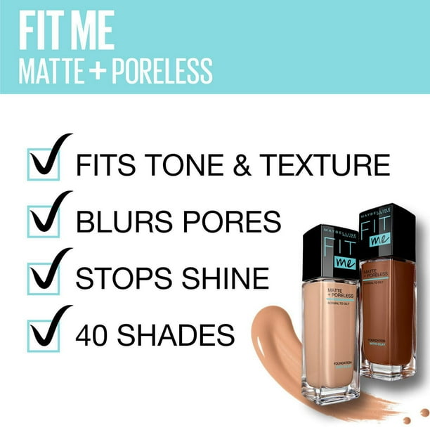 Maybelline New York Fit Me®, Matte + Poreless Liquid Foundation, Fit Me Matte + Poreless Foundation